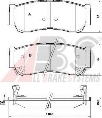 Колодка гальм. HYUNDAI Santa Fe задн. (вир-во ABS) A.B.S. 37523 на HYUNDAI SATELLITE