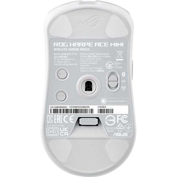 Мишка ASUS ROG Harpe Ace Mini Wireless/Bluetooth/USB White (90MP03Z0-BMUA10) | Зображення 6