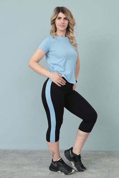 Женский летний костюм с бриджами и футболкой Gf7928 цвет голубой, размер 46/48 | Зображення 5