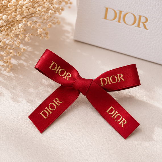 Заколка-бант Dior для собак красная | Атласный аксессуар для груминга и фотосессий | Декоративный бант для длинной шерсти | Зображення 1