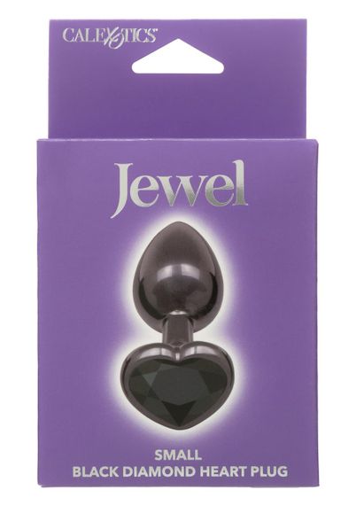 Анальна пробка CalExotics Diamond Heart Plug Small, чорна, 5,7 × 3,2 см Sex Aura | Зображення 1