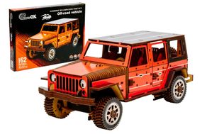 Конструктор Арт-25162 "Джип Wrangler" дерев'яний, розмір 25х11х11 см PuzzleOk