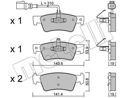 Колодки гальмівні задні VW T5 Multivan V 03-15 +датчик  22-0661-1 | Зображення 1