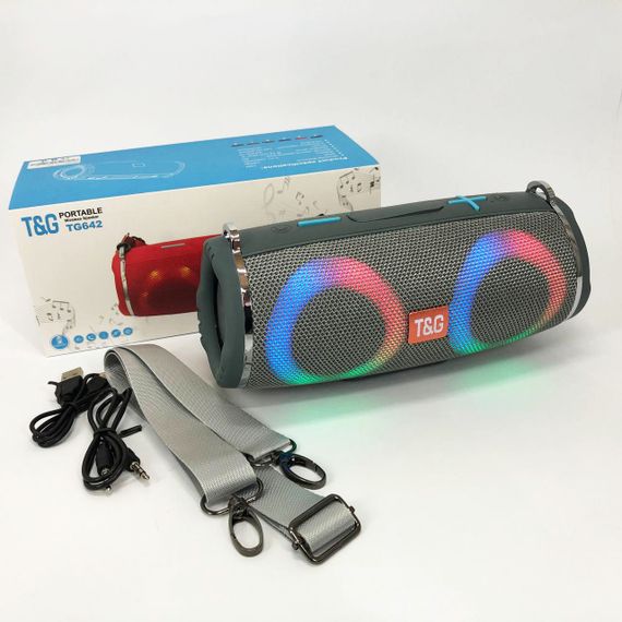 Блютуз колонка с радио TG642, Колонка с блютуз беспроводная подсветкой usb s bluetooth QY-86 | Зображення 7