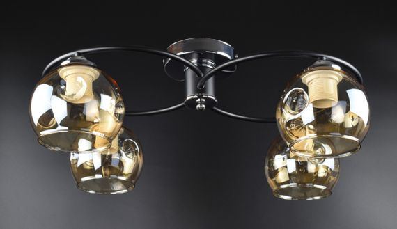 Люстра стельова на 4 лампочки 26183 Чорний 20х36х47 см.