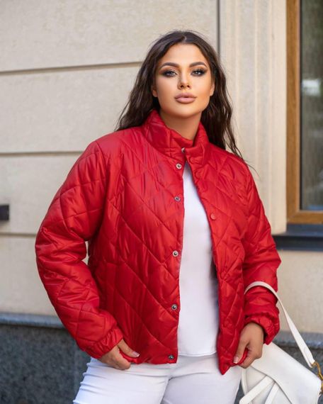 Женская легкая весенняя куртка больших размеров PB2317 цвет красный, размер 52 | Зображення 1