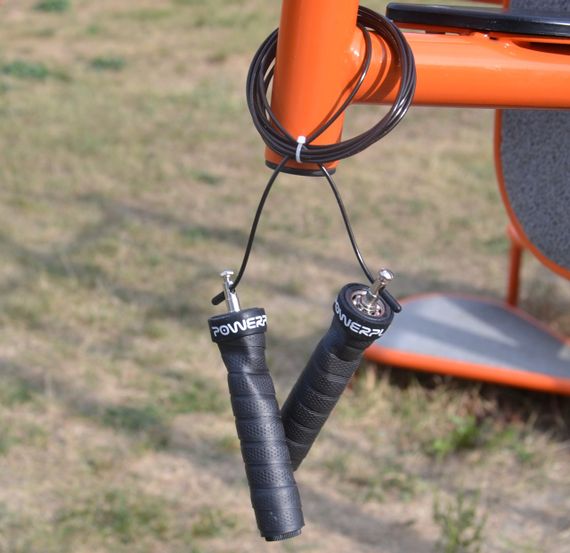 Скакалка швидкісна на підшипниках Паверплей 4208 Fitness Jump Rope Чорна (3m.) | Зображення 4