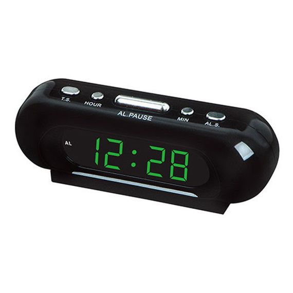 Годинник мережевий настільний годинник з будильником VST 716-4 з JO-587 салатовим підсвічуванням | Зображення 1