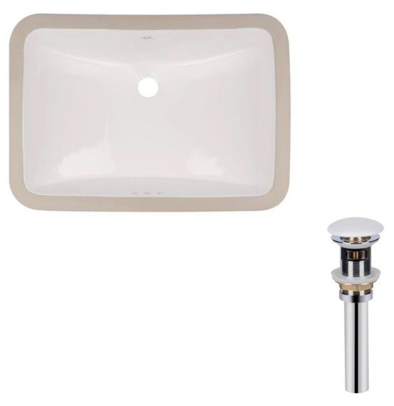 Комплект Qtap Stork: Раковина врізна овальна 570x390x210 мм White + Донний клапан PU02O (QT15116032WN47293)