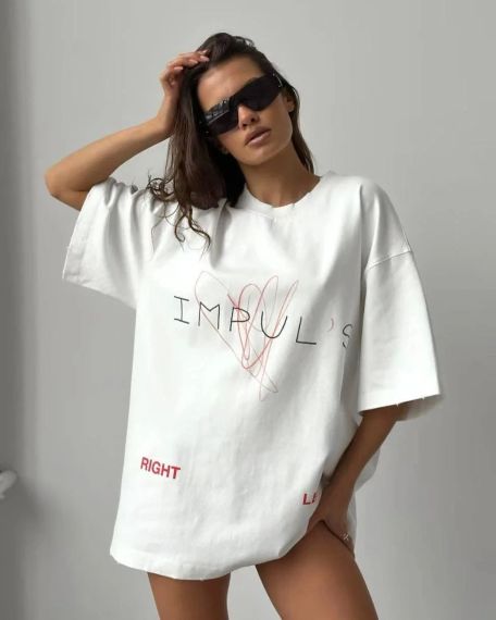 Футболка женская с принтом повседневная S Белая