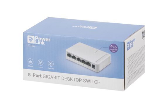 Коммутатор 2E PowerLink SG105C 5xGE, Гигабитный, неуправляемый, десктоп (2E-SG105C) | Зображення 1