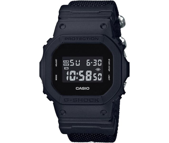 Наручний годинник полімерні оригінальні Японія Casio G-Shock DW-5600BBN-1ER з тканинним ремінцем (модуль 1545)
