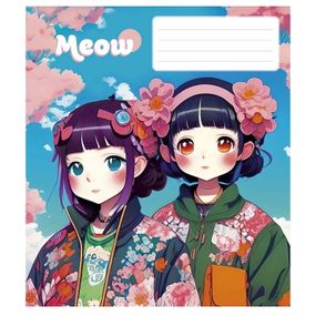 Тетрадь общая "Kawaii" 048-3302L-5 в линию, 48 листов