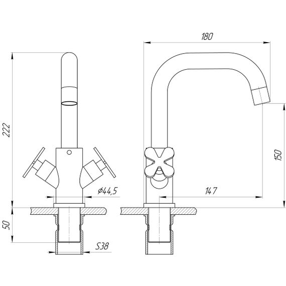 Змішувач для раковини Globus Lux DUKAT-8 SD8-101S | Зображення 3