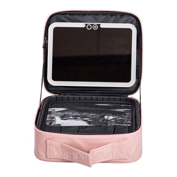 Органайзер косметичка з еко шкіри з дзеркалом та підсвічуванням 26×22×9 см HP-10-2AP | Зображення 1