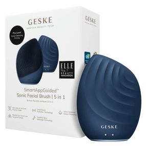 Електронна ультразвукова щітка для обличчя GESKE Sonic Facial Brush 5в1 gray, Синій
