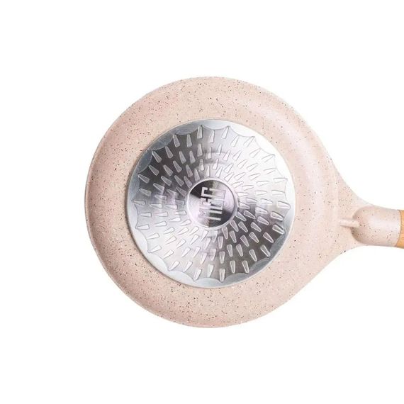 Алюминиевая блинная сковорода с мраморным антипригарным покрытием Ø 20 см, толстое дно MGC бежевый HP-4-426CR | Зображення 4