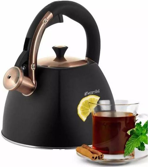 Чайник Kamille Whistling Kettle Black&Rose 3л з нержавіючої сталі зі свистком | Зображення 2