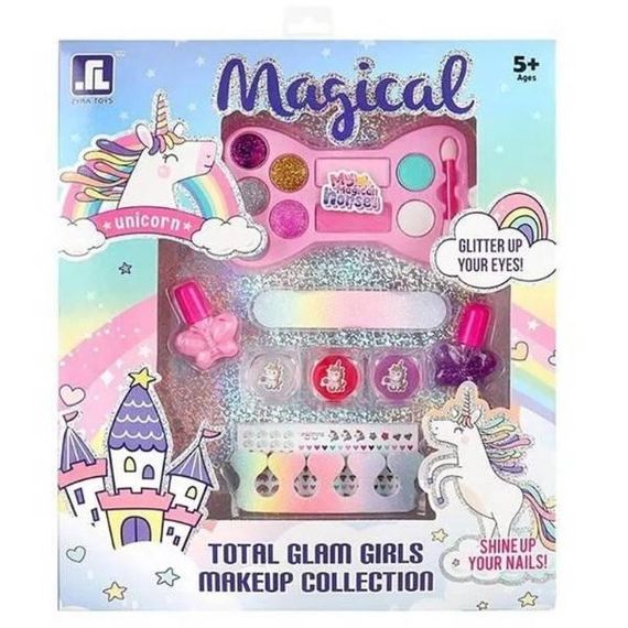 Набор детской косметики с лаками для ногтей.