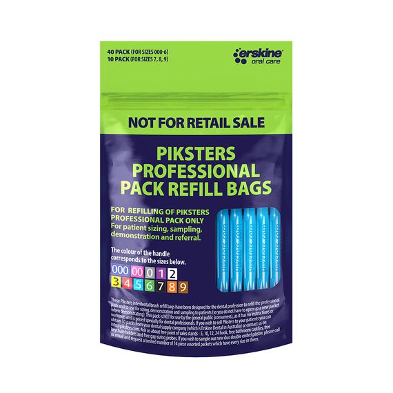 Міжзубні йоржики Piksters Refill Professional, № 5 (діаметр 1.1) голубі, м’яка упаковка, 40 шт