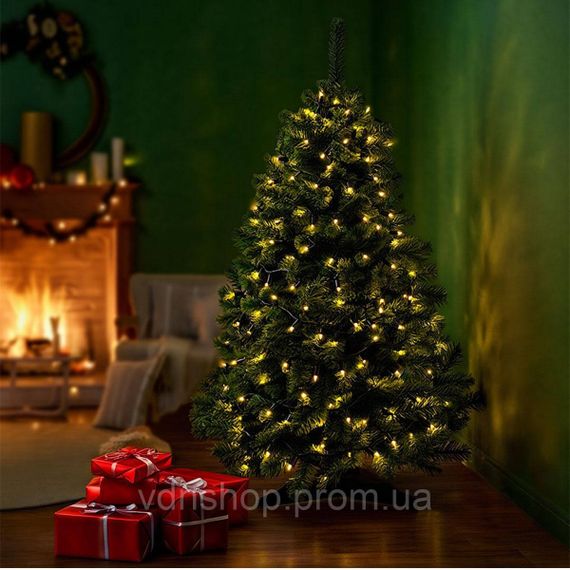 Новорічна гірлянда кімнатна нитка 18 м 180 LED кімнатна гірлянда чорний провід Жовте світло W180LED18MBY | Зображення 7