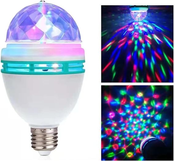 Диско лампа Ball RHD-15 LY 399 • Светодиодная вращающаяся диско-лампа Ball RHD-15 LY 399 E27 RGB для вечеринок и праздников | Зображення 2