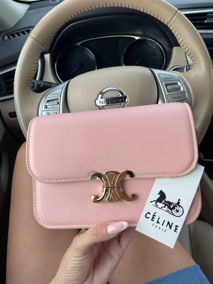 Сумка жіноча Celine Teen Triomphe Bag in Shiny Calfskin Pink Селін рожевий DN062 | Зображення 3