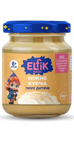 Пюре ніжне курча Elfik Magic 90 г х 6 шт
