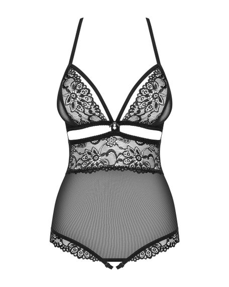 Боді з розрізом Obsessive 838-TED-1 Чорне S/M | Зображення 2