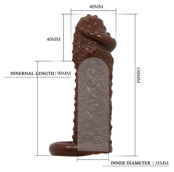 Насадка - презерватив Brave Man, BI-016013 ( коричневая ) sexstyle | Зображення 5