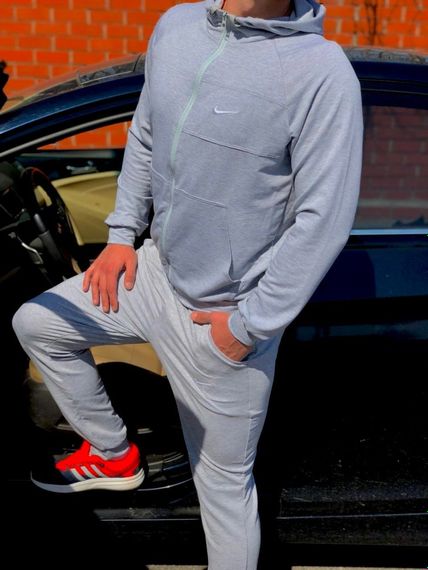 Зип худі у стилі Nike сіре