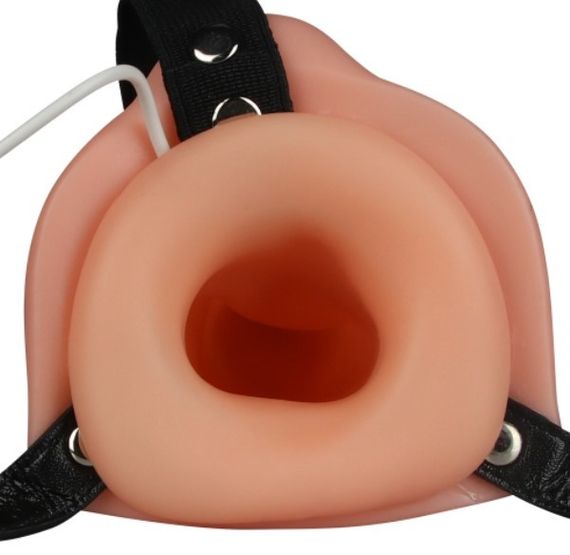 Страпон для подвійного проникнення - Vibrating Unisex Hollow Double Penetration 6" Sex Aura | Зображення 5