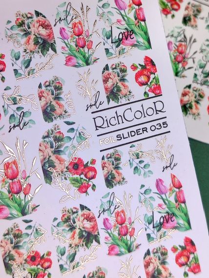 Фольгований слайдер RichColor 035 на водяній основі (6.5x9.5см) | Зображення 1