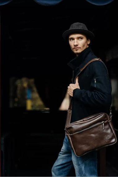 Шкіряний месенджер Skin and Skin Squad 32х24х10 см Коричневий (BM03BR) | Зображення 4