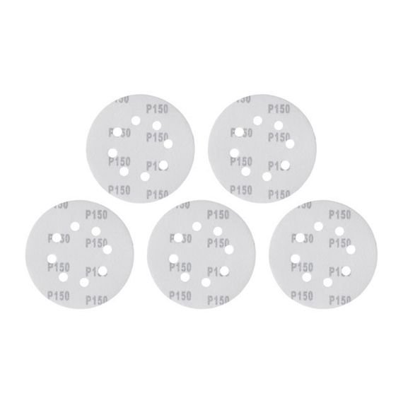 Круг наждаковий самоклейний 125 мм з отворами, папір класу С, К150, 5 од. INTERTOOL BT-0588 | Зображення 1