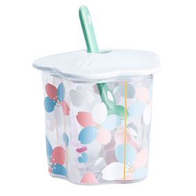 Чашка стеклянная 500 мл с ложкой и крышкой Голубой HP7213BL