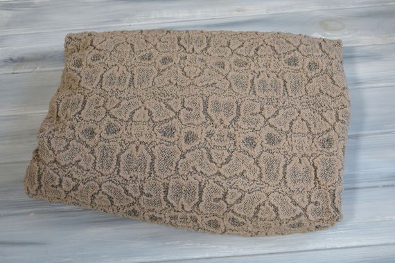 Жаккардовый чехол на угловой диван Stone с юбкой бежевый | Зображення 1