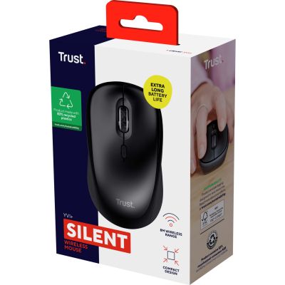 Мышка Trust Yvi+ Silent Wireless/Bluetooth Glossy Black (25512) | Зображення 6