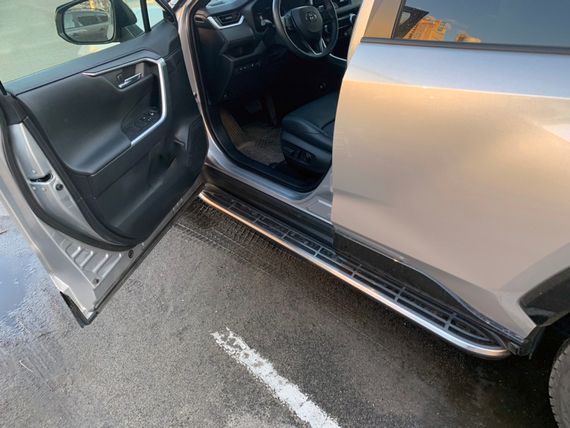Боковые пороги OEM V1A (2 шт, алюминий) для Toyota Rav 4 2019-2024 | Зображення 1