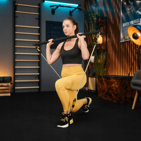 Палиця гімнастична з еспандерами Trex Sport TX-023TS 14-74кг | Зображення 1