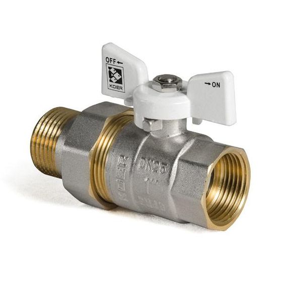 Кран з американкою 1" (Koer KR.227.W) білий (KR0098) | Зображення 2