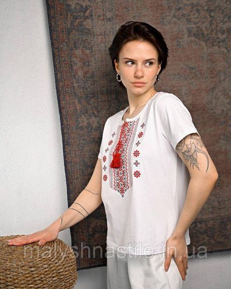 Женская футболка Вышиванка white/red ПП7433 | Зображення 3