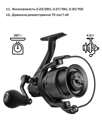 Котушка Brain Scout SE-B 6000S 8+1BB Black | Зображення 8