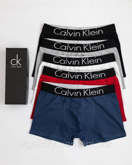 Мужской набор Calvin Klein Steel Black, мужские трусы Кельвин Кляйн в коробке на 5 штук, набор хлопковых трусов | Зображення 8