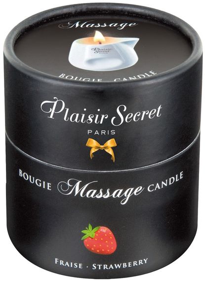 Масажна свічка - Plaisir Secrets Massage Candle Strawberry, 80 мл