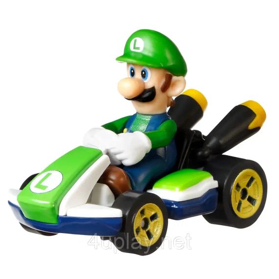Hot Wheels Mario Kart Characters and Karts Хот Вілс набір 4 машинки Маріо Карт: Маріо, Луїджі, Боузер | Зображення 3