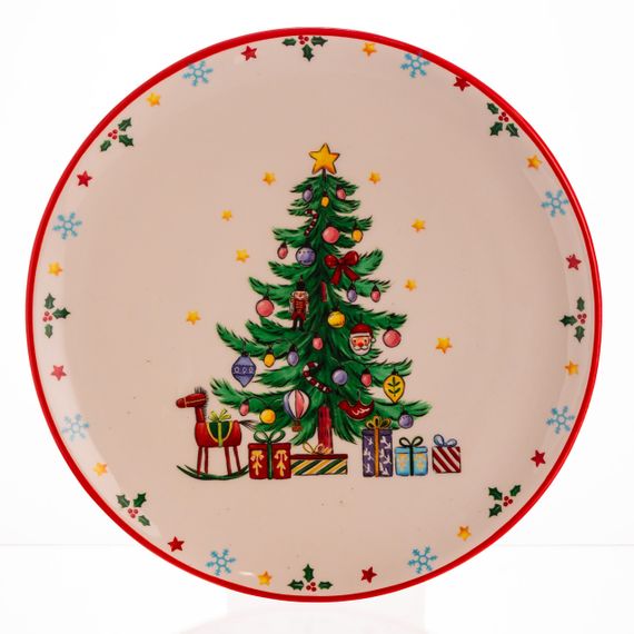 Новорічна тарілка з порцеляни Ø21.5 (см) CR-1-2