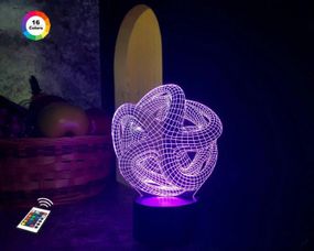 3D світильник нічник з пультом "Зірка" 3DTOYSLAMP