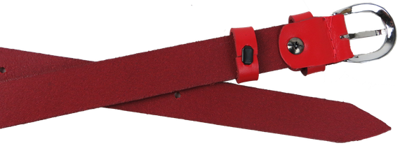 Жіночий шкіряний ремінь Skipper 1627-20 червоний 2 см | Зображення 3