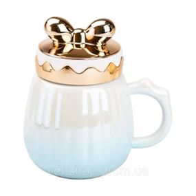 Чашка фарфоровая 500 мл с крышкой Голубая HP7194BL